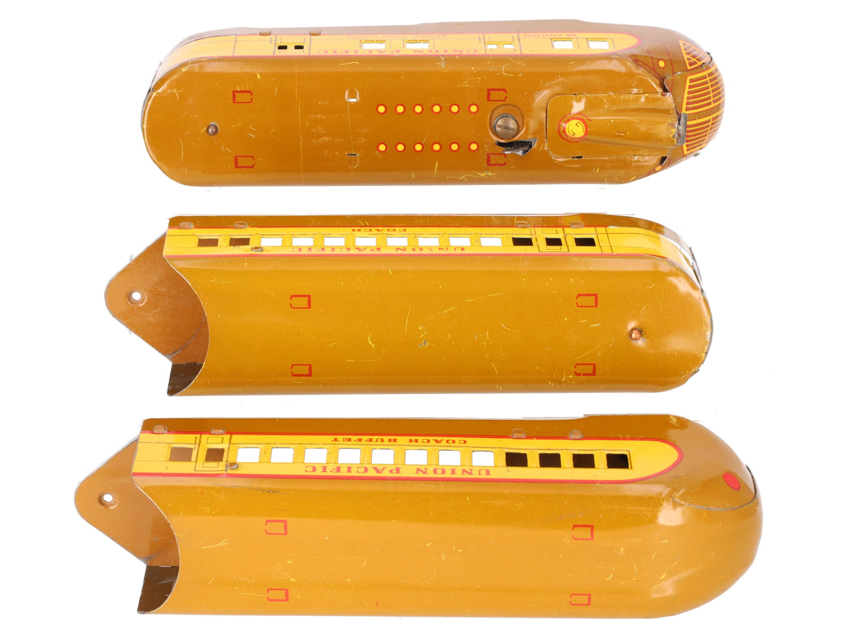 Marx M10000 Vintage O Union Pacific Multi Piece Streamline 3-Car Set/Box