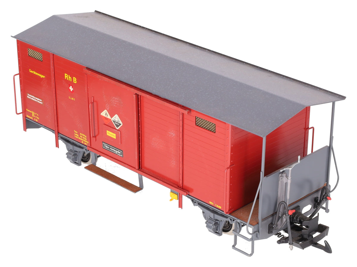 Magnus 57499 G Scale RHB Dark Red Geratewagen (Metal Wheels) EX/Box