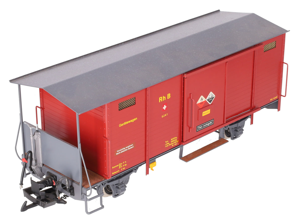 Magnus 57499 G Scale RHB Dark Red Geratewagen (Metal Wheels) EX/Box