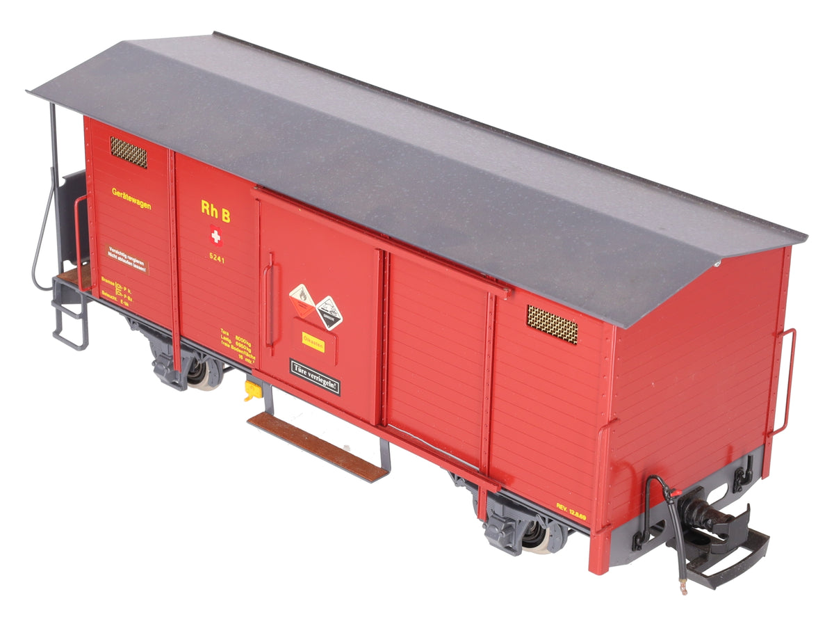 Magnus 57499 G Scale RHB Dark Red Geratewagen (Metal Wheels) EX/Box