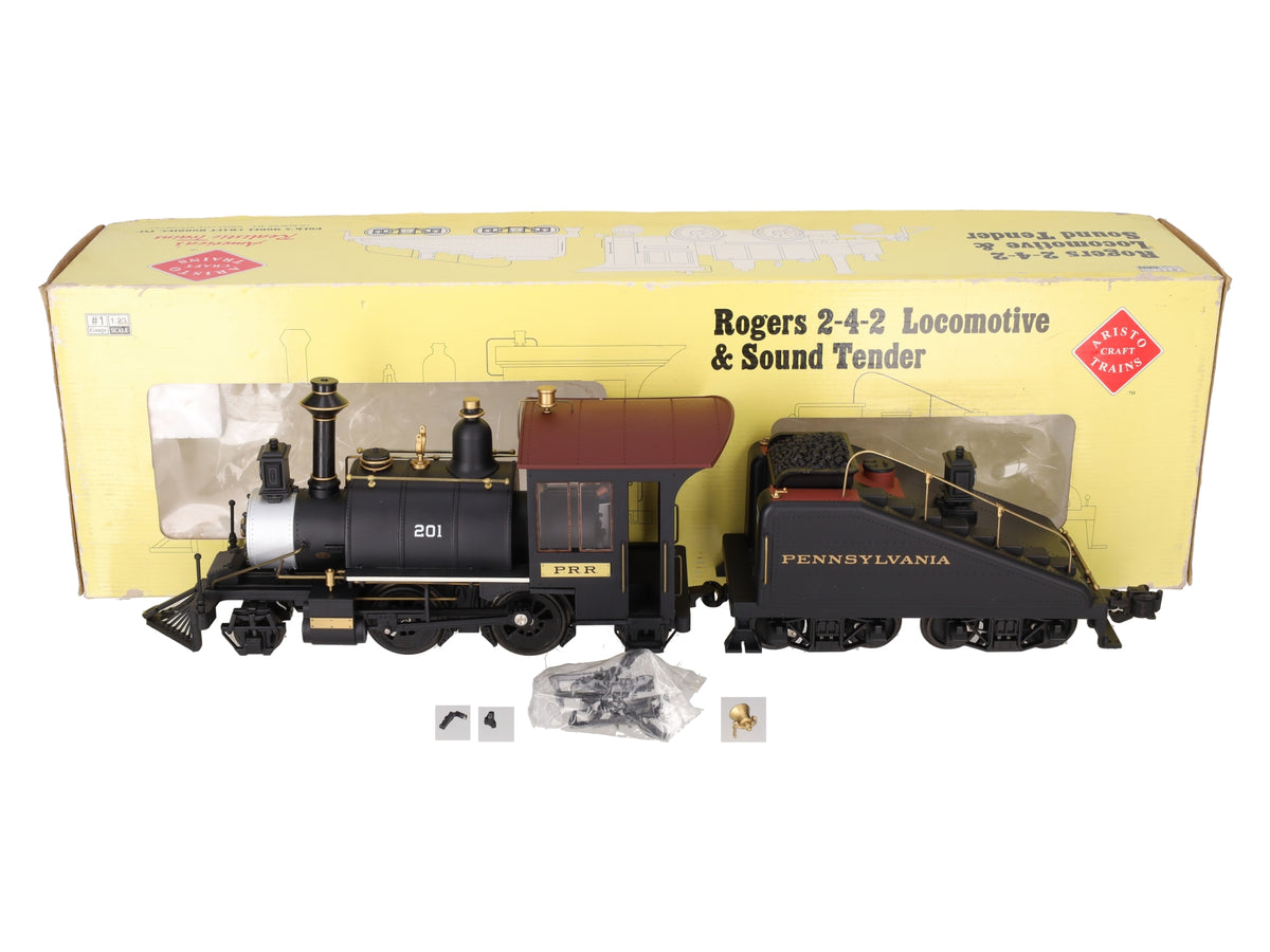 Aristo-Craft ART21001C G Rogers 2-4-2 Locomotive and Tender PPR #201 EX/Box