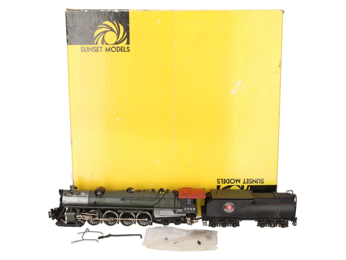 Sunset Models O Brass GN S-2 4-8-4 Steam Locomotive & Tender #2588 (2-Rail) VG/Box