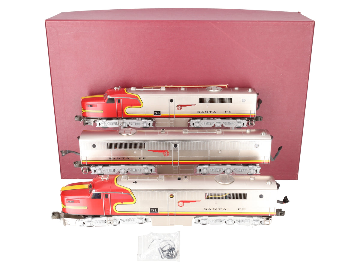 Right-of-Way 5500 O BRASS Santa Fe Alco PA A-B-A Diesel Locomotive Set EX/Box