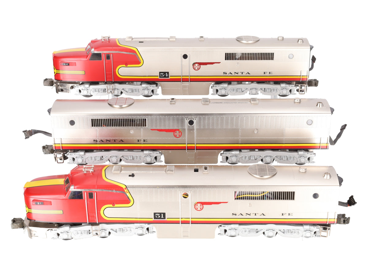 Right-of-Way 5500 O BRASS Santa Fe Alco PA A-B-A Diesel Locomotive Set EX/Box