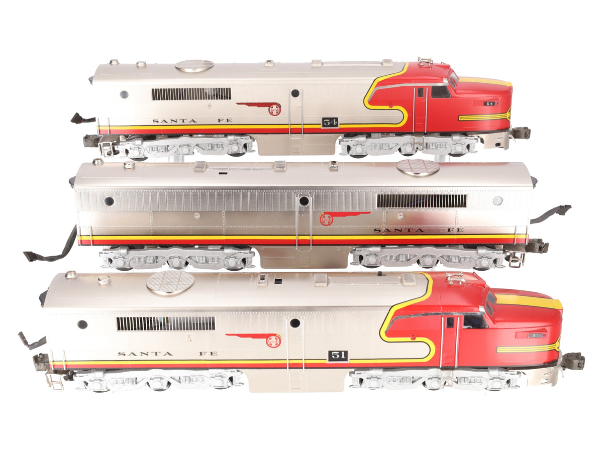 Right-of-Way 5500 O BRASS Santa Fe Alco PA A-B-A Diesel Locomotive Set EX/Box