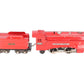 Lionel 264E Vintage O Red LL Commodore Vanderbilt Steam Locomotive & Tender VG