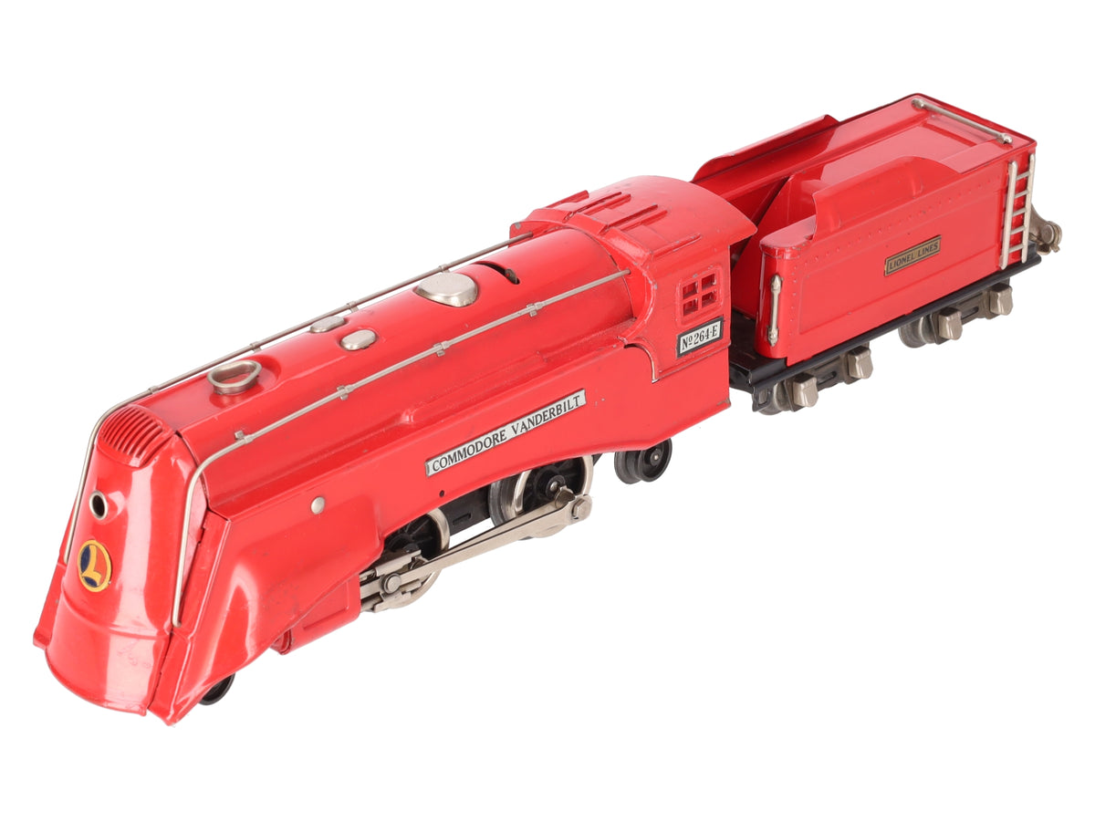 Lionel 264E Vintage O Red LL Commodore Vanderbilt Steam Locomotive & Tender VG
