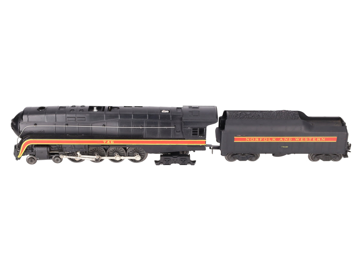 Lionel 746 Vintage O N&W J Class 4-8-4 Steam Locomotive & 746W Tender LN