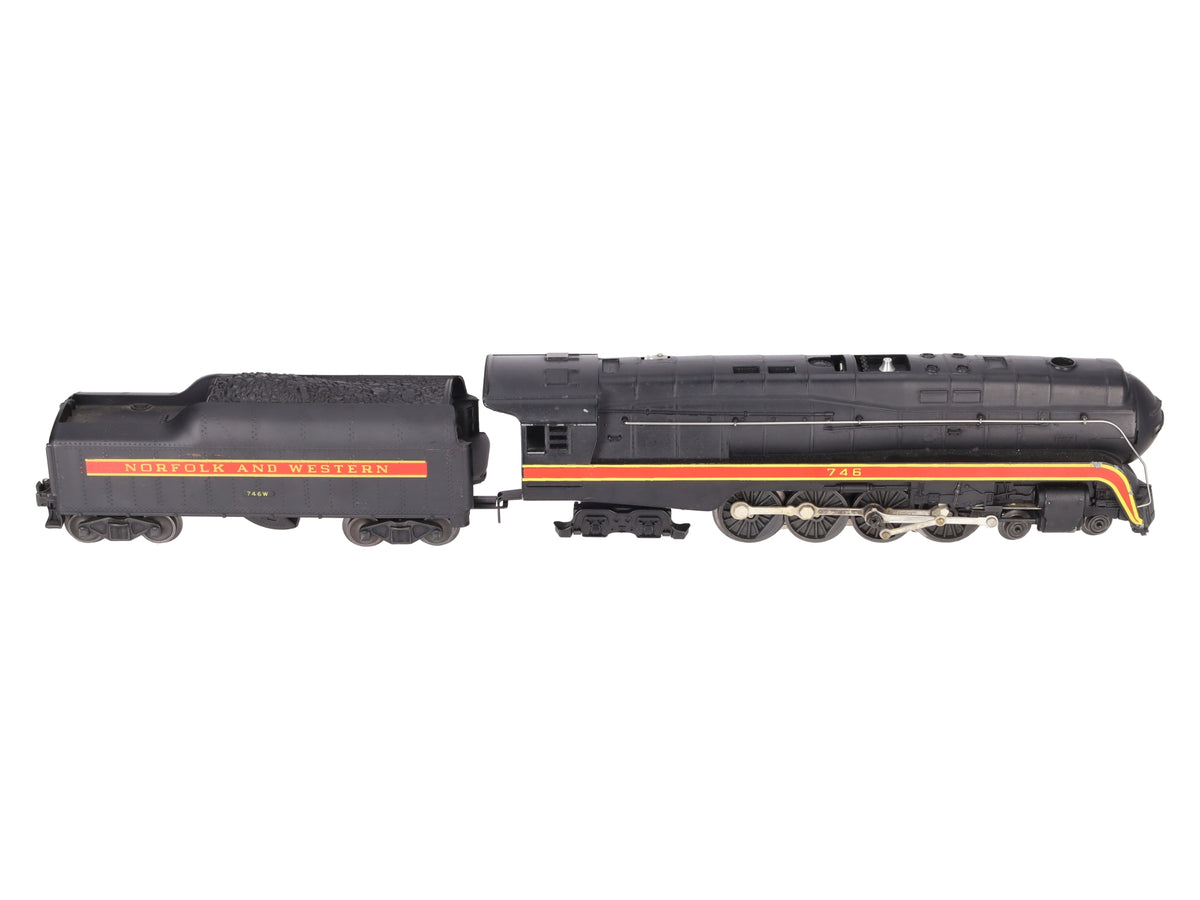 Lionel 746 Vintage O N&W J Class 4-8-4 Steam Locomotive & 746W Tender LN