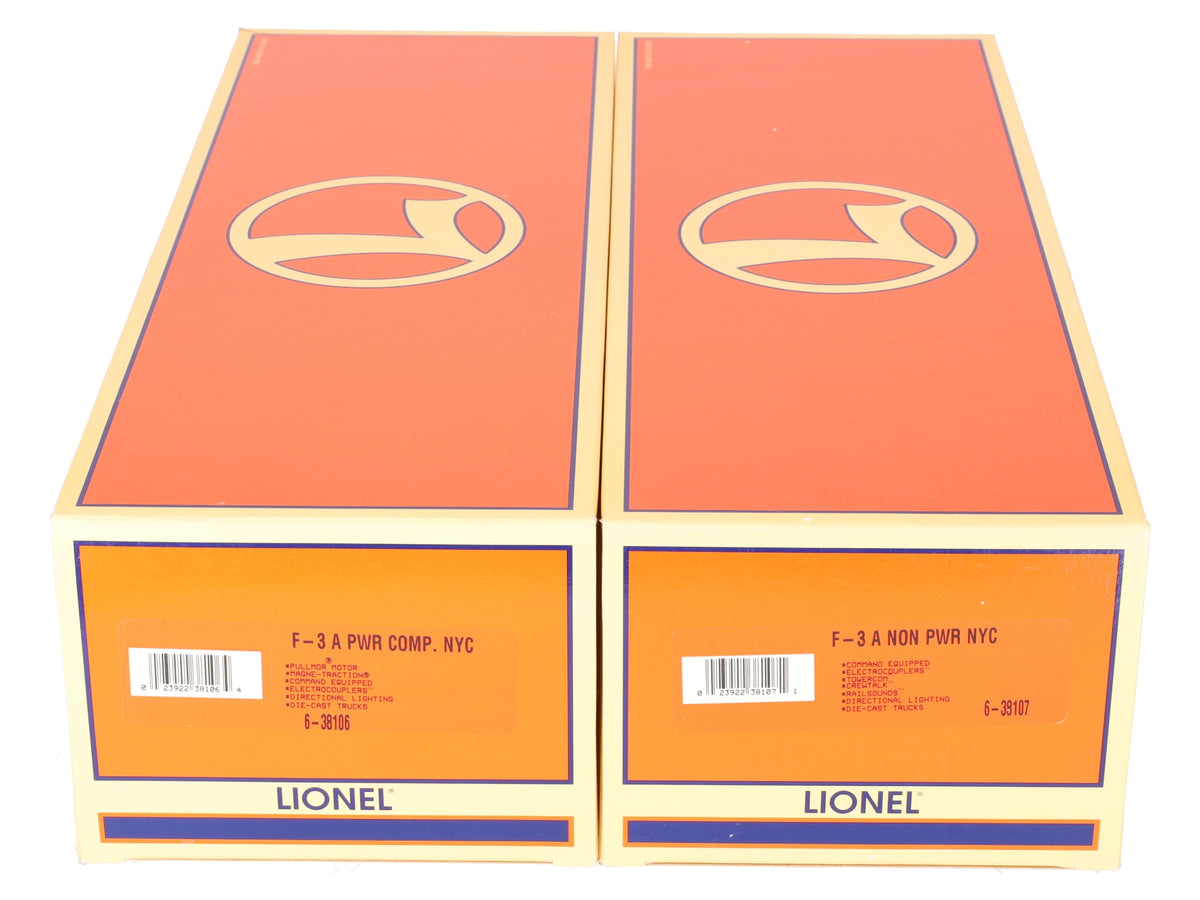 Lionel 6-38106/7 O N.Y Central F3 A-A Century Club Diesel Locomotive Set #2333 EX/Box