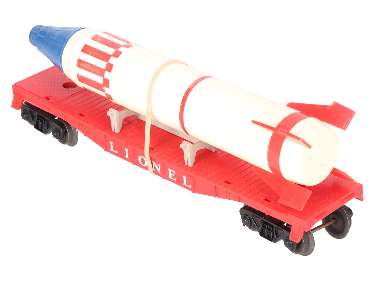 Lionel 6407 VIntage O Flatcar w/ Large Rocket - Rare VG/Box