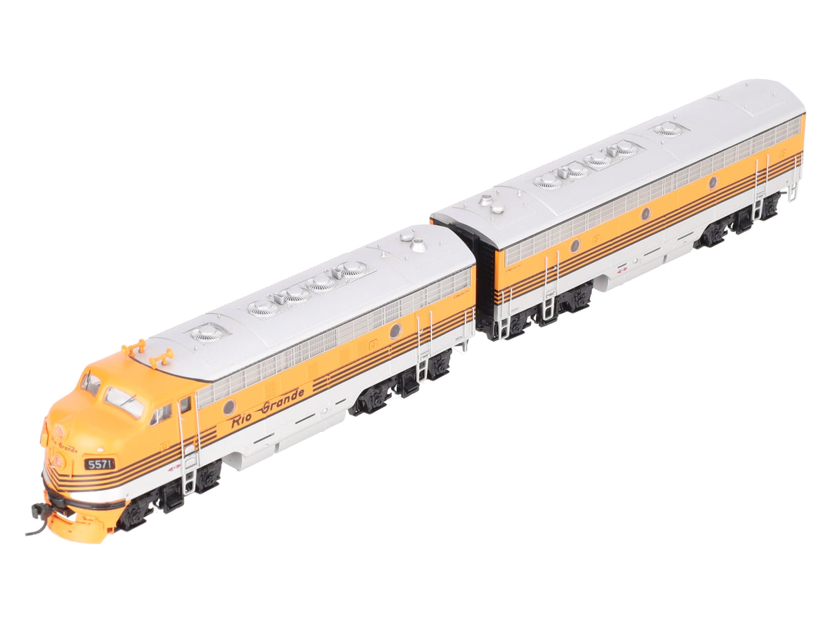 Broadway Limited 408 HO D&RGW EMD F7 Powered AB Diesel Locomotive #5571/#5572 LN/Box