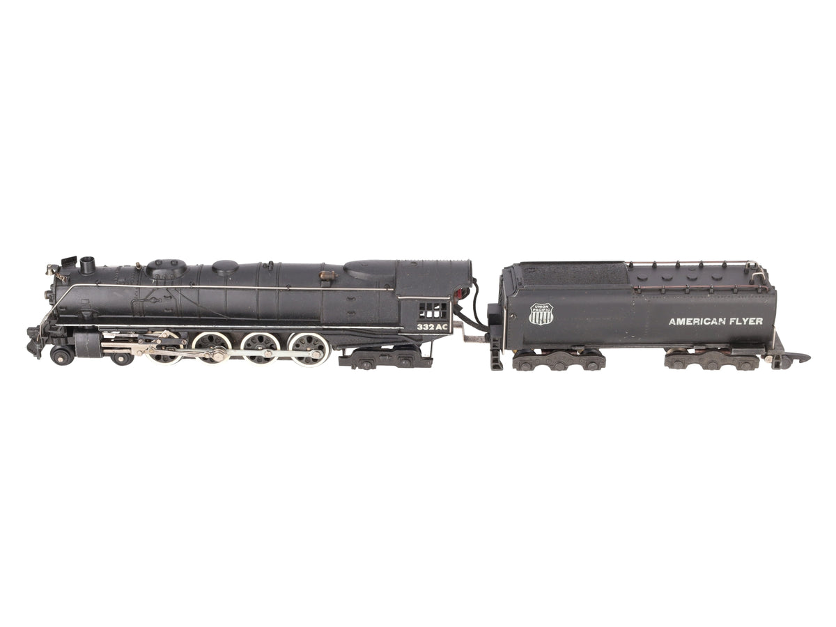 American Flyer 332AC Vintage S Union Pacific 4-8-4 Steam Locomotive and Tender VG