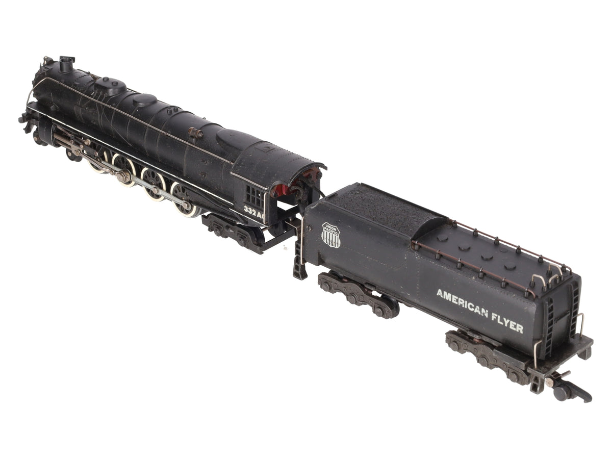 American Flyer 332AC Vintage S Union Pacific 4-8-4 Steam Locomotive and Tender VG