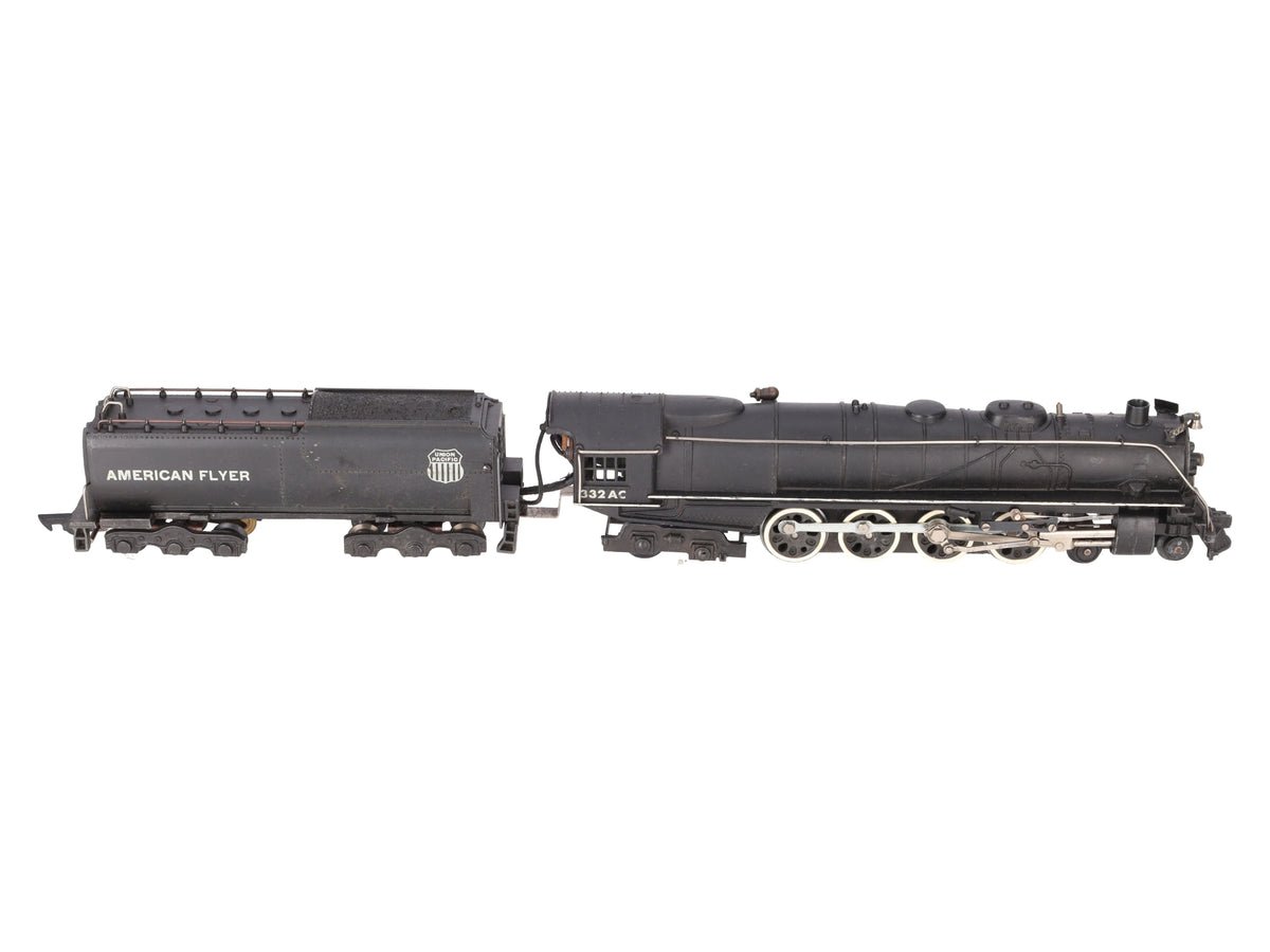 American Flyer 332AC Vintage S Union Pacific 4-8-4 Steam Locomotive and Tender VG