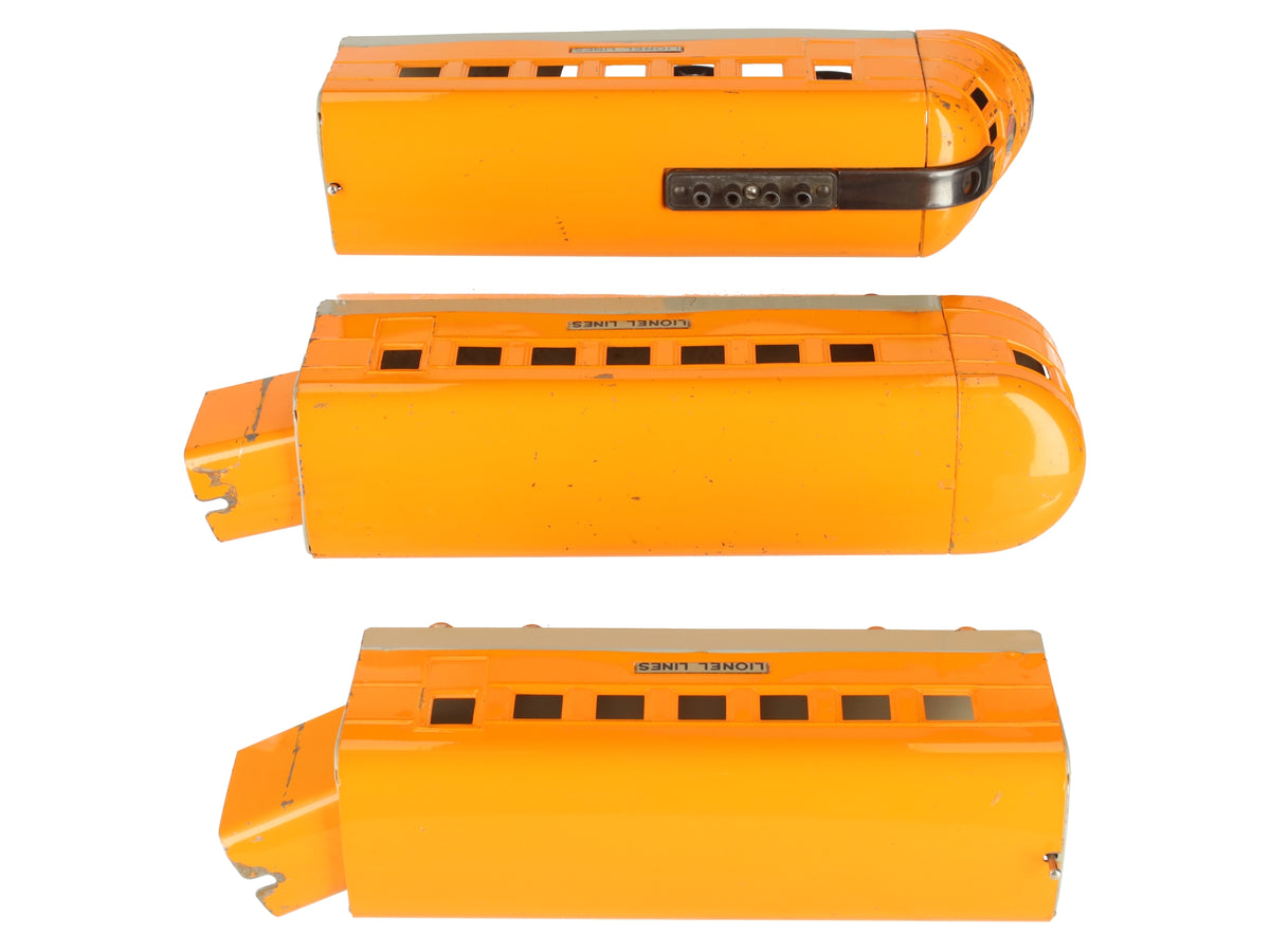 Lionel Vintage O 1700E, 1701 and 1702 Hiawatha Orange/Gray Junior Streamline Set VG