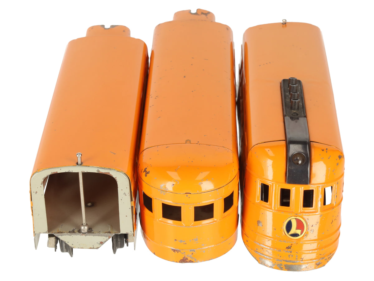 Lionel Vintage O 1700E, 1701 and 1702 Hiawatha Orange/Gray Junior Streamline Set VG