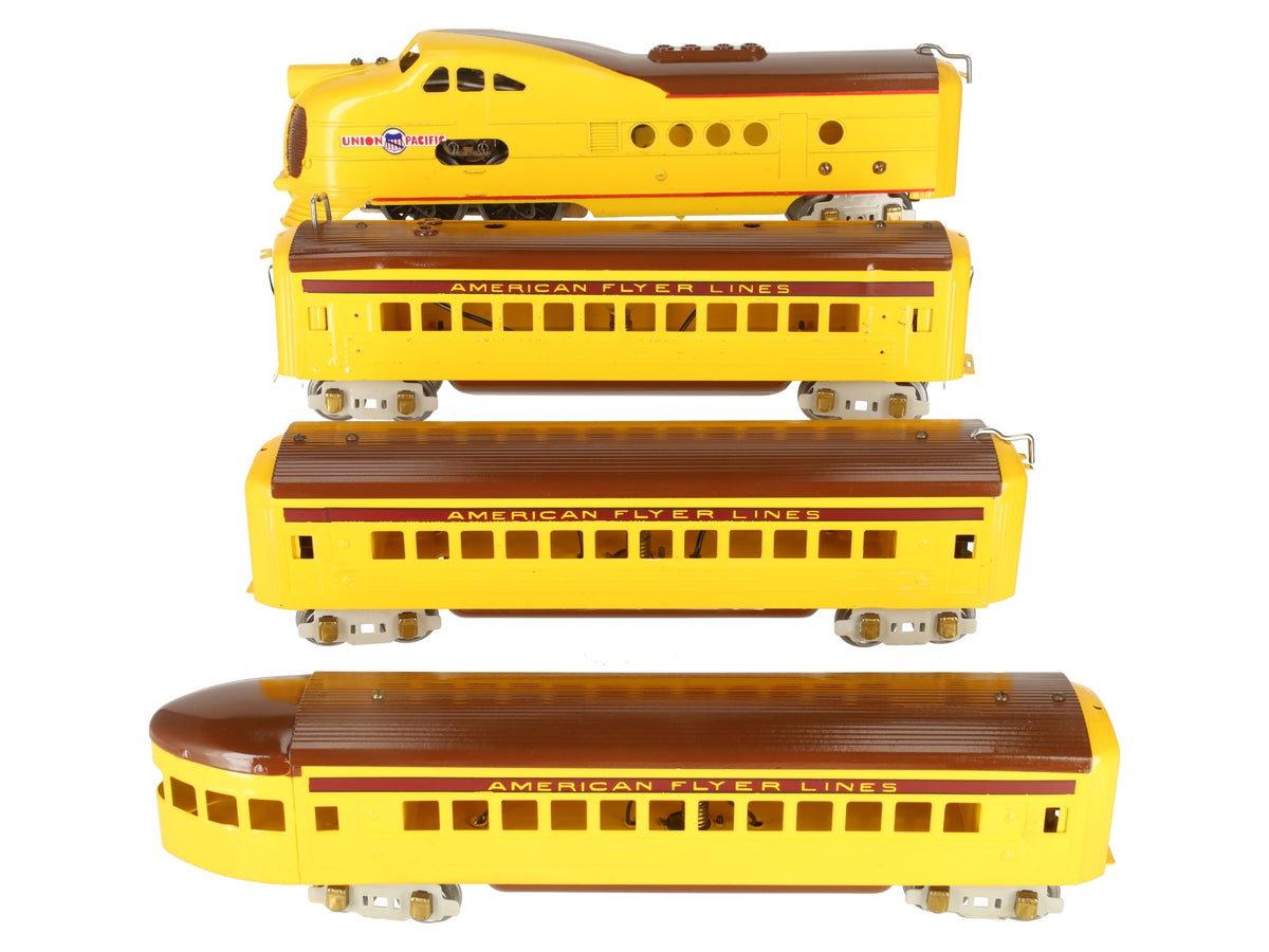 American Flyer 1730RW Vintage O Union Pacific Yellow Articulated Passenger Set