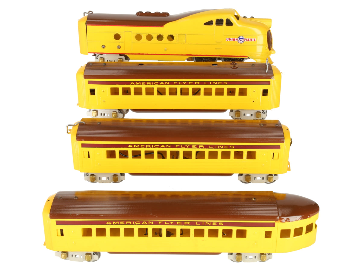 American Flyer 1730RW Vintage O Union Pacific Yellow Articulated Passenger Set