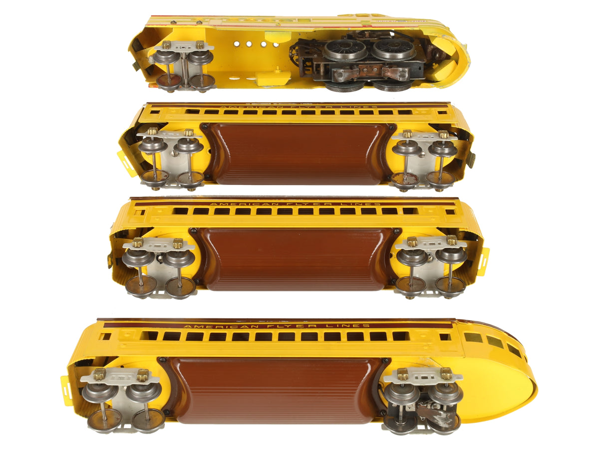 American Flyer 1730RW Vintage O Union Pacific Yellow Articulated Passenger Set