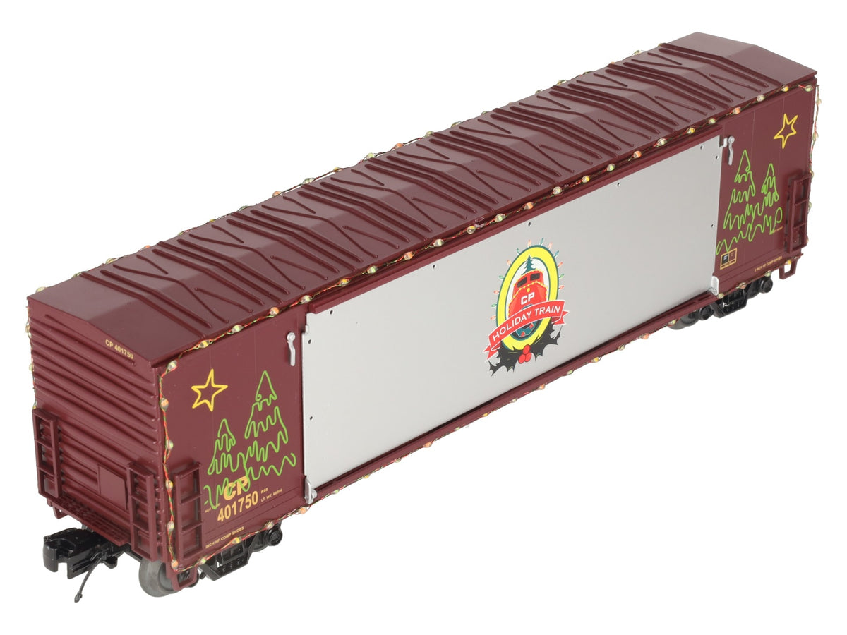 MTH 20-93751 O Canadian Pacific Holiday 50' Boxcar w/Stage Door & LED Lights LN/Box