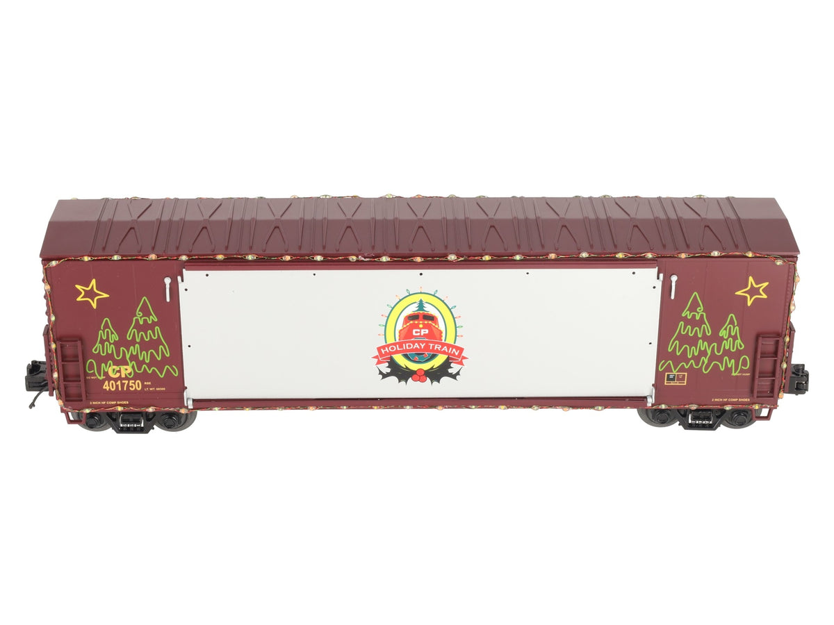 MTH 20-93751 O Canadian Pacific Holiday 50' Boxcar w/Stage Door & LED Lights LN/Box