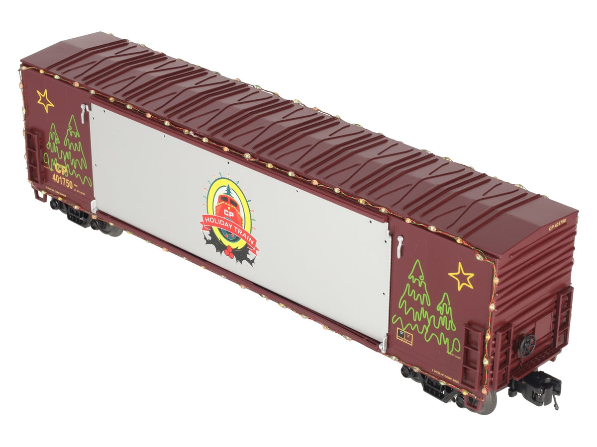 MTH 20-93751 O Canadian Pacific Holiday 50' Boxcar w/Stage Door & LED Lights LN/Box