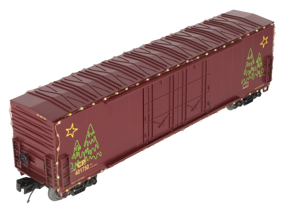 MTH 20-93751 O Canadian Pacific Holiday 50' Boxcar w/Stage Door & LED Lights LN/Box