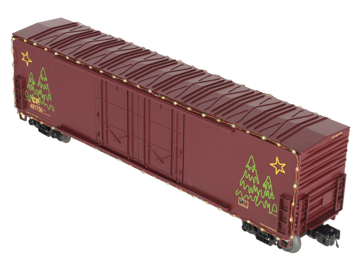 MTH 20-93751 O Canadian Pacific Holiday 50' Boxcar w/Stage Door & LED Lights LN/Box