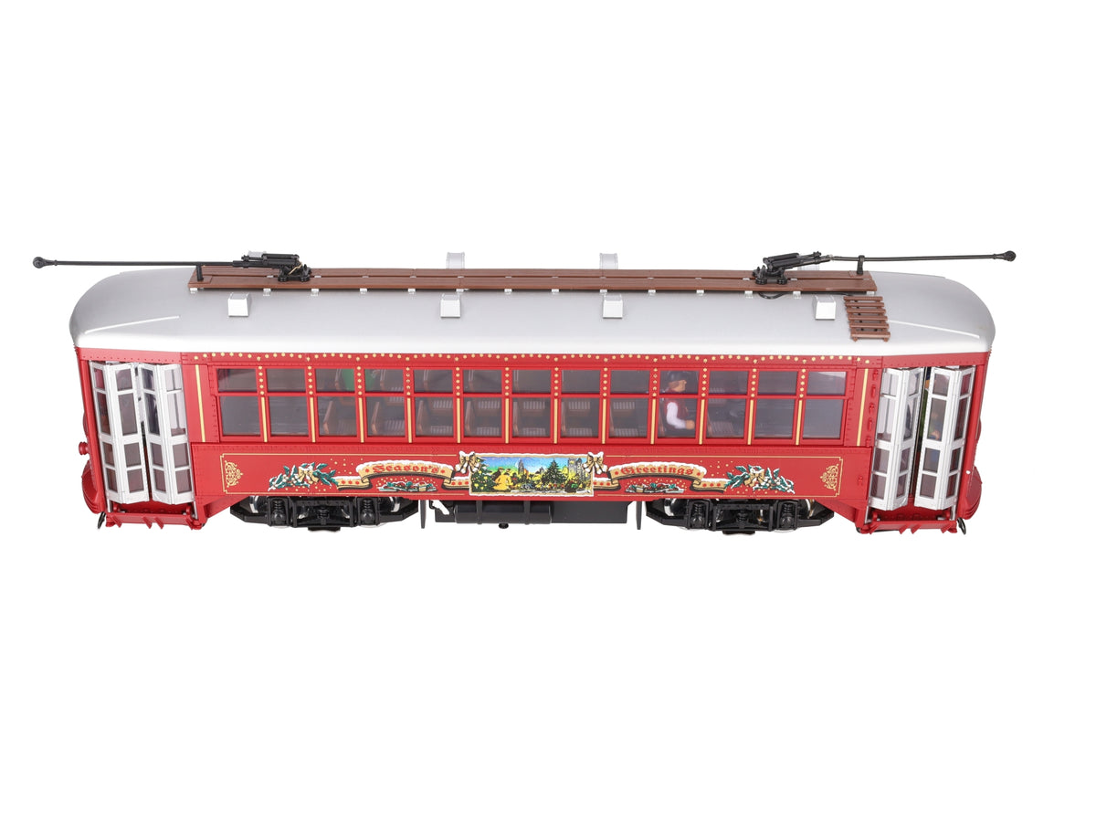 LGB 22382 G Scale Christmas Streetcar w/Sound - Metal Wheels EX/Box