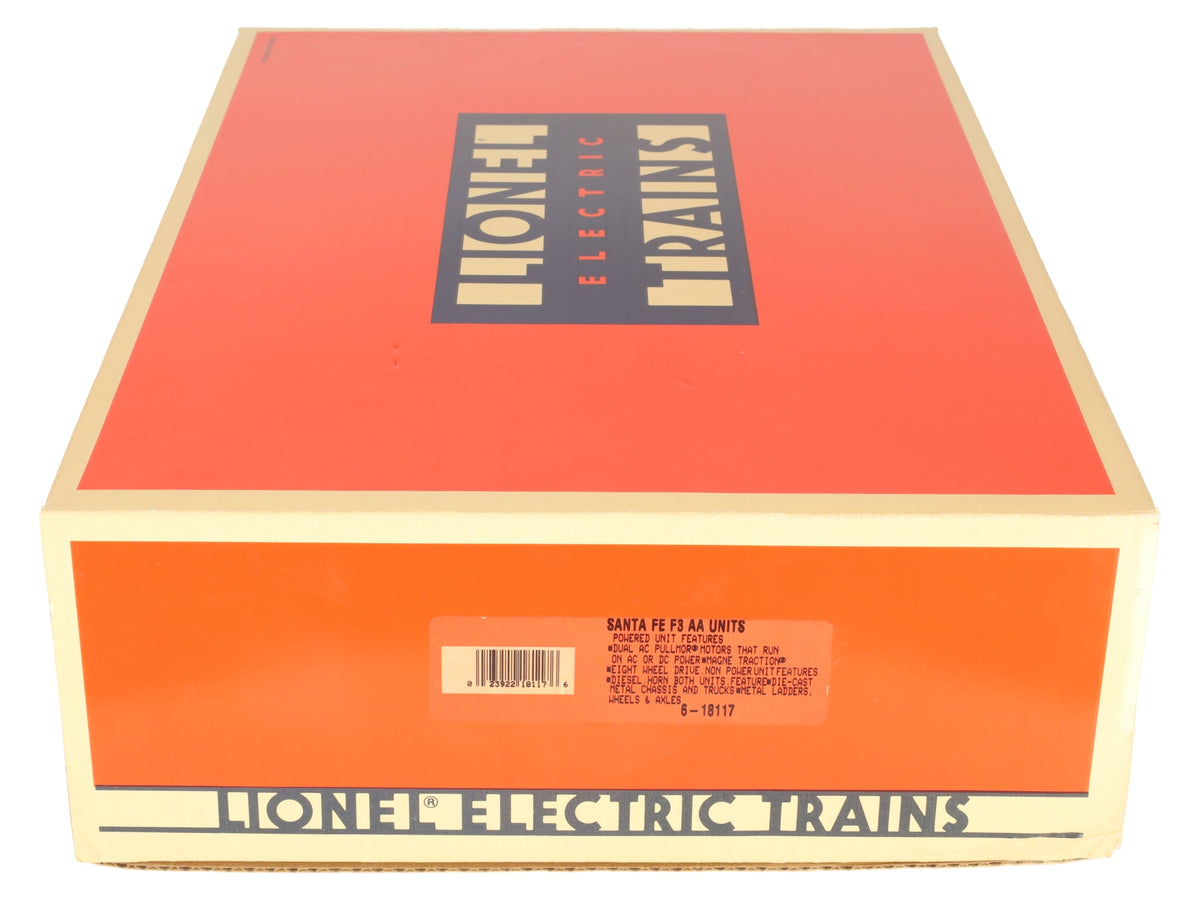 Lionel 6-18117 O Gauge Santa Fe Blue/Yellow F3 AA Diesel Set EX/Box