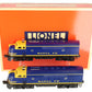 Lionel 6-18117 O Gauge Santa Fe Blue/Yellow F3 AA Diesel Set EX/Box
