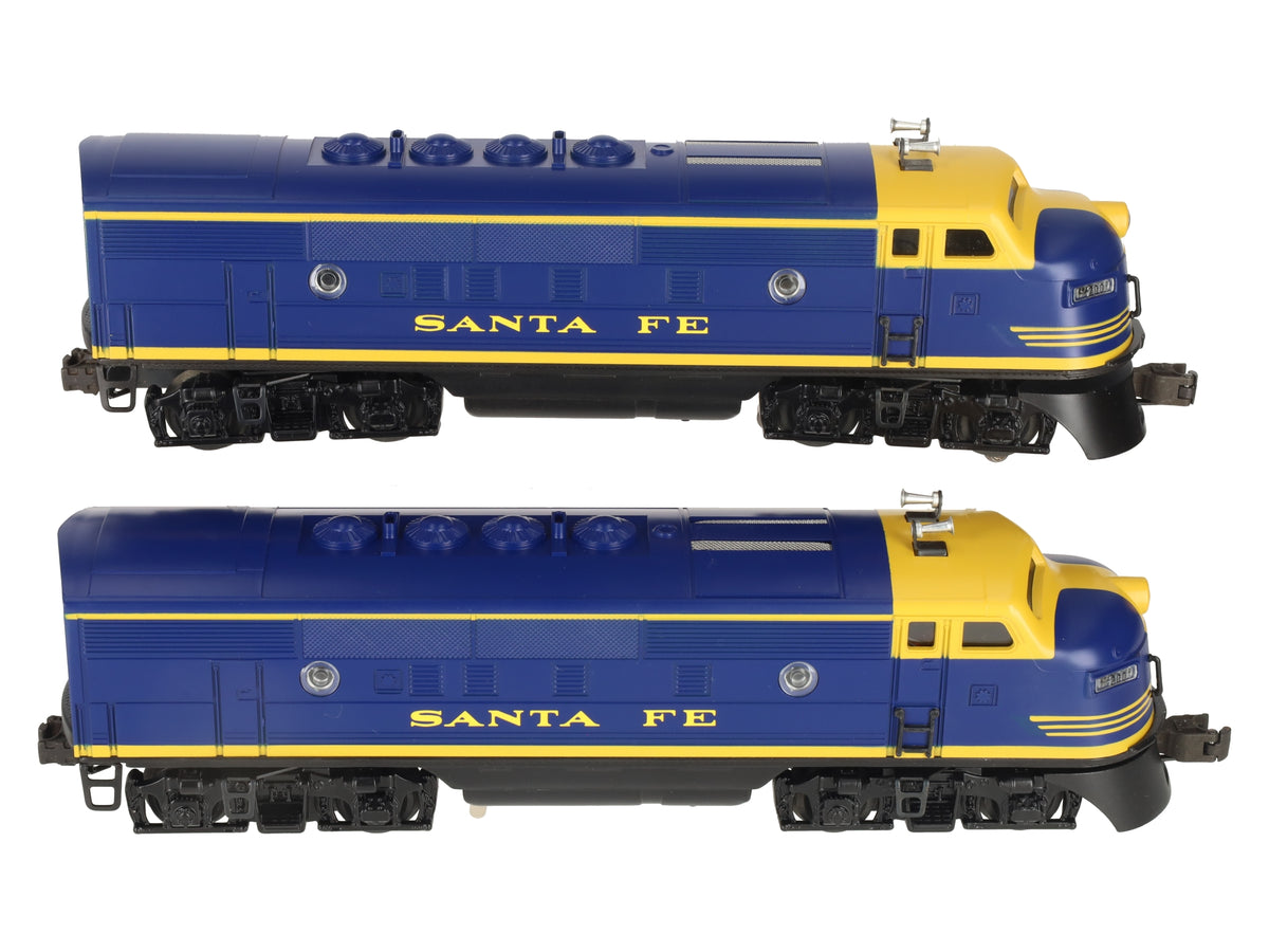 Lionel 6-18117 O Gauge Santa Fe Blue/Yellow F3 AA Diesel Set EX/Box