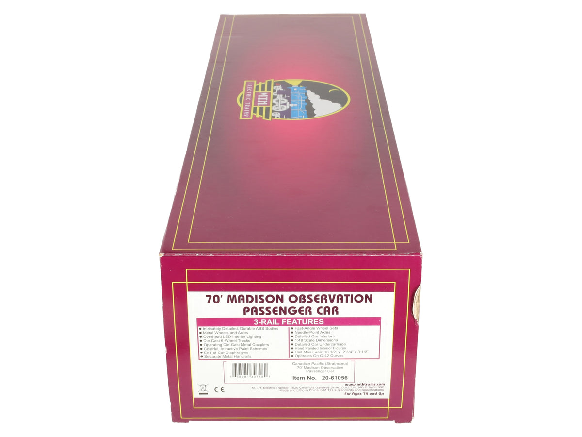 MTH 20-61056 O Canadian Pacific Strathcona 70' Madison Observation Car LN/Box