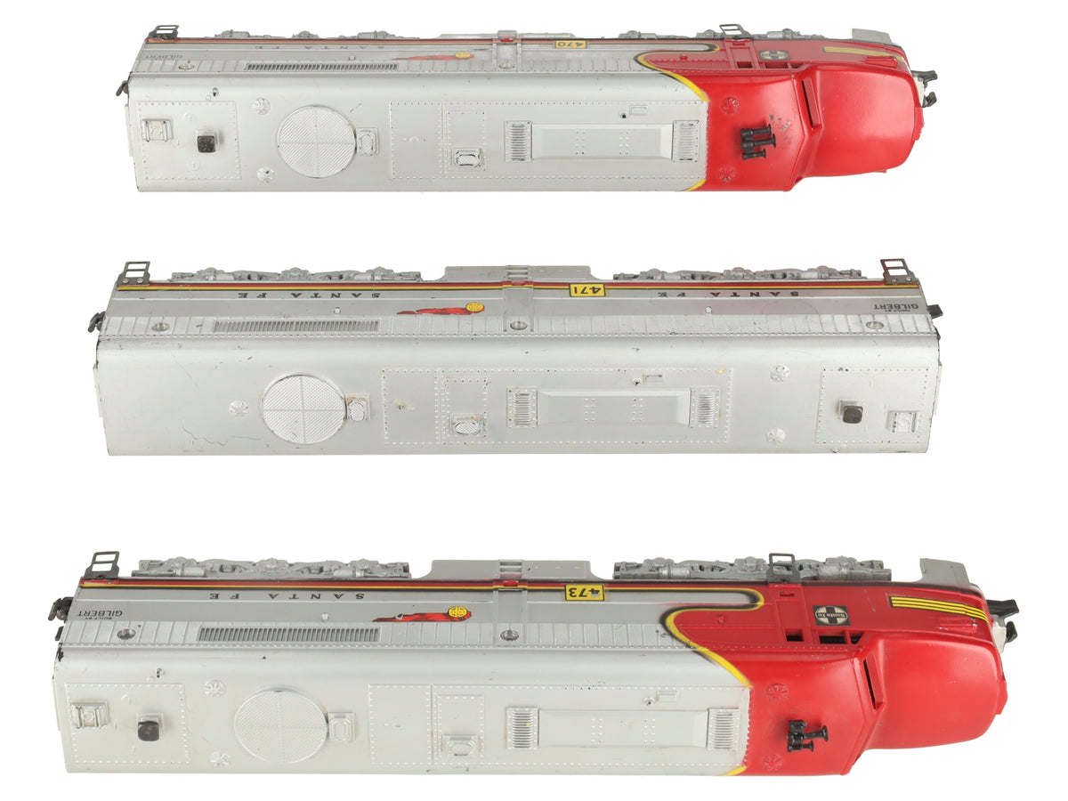 American Flyer 470/471/473 Vintage S Santa Fe ABA Diesel Locomotive Set VG