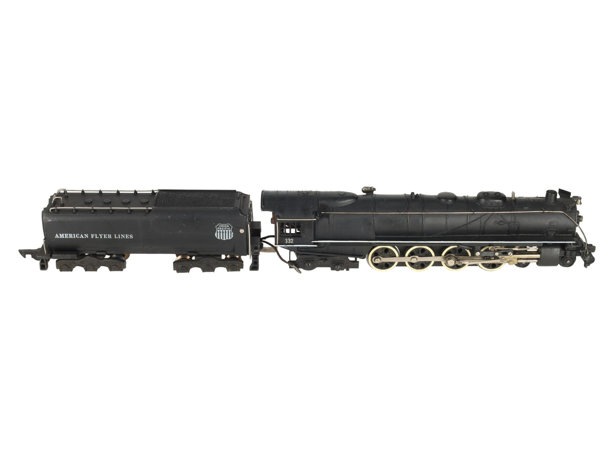 American Flyer 332 Vintage S Union Pacific 4-8-4 Steam Locomotive & Tender VG