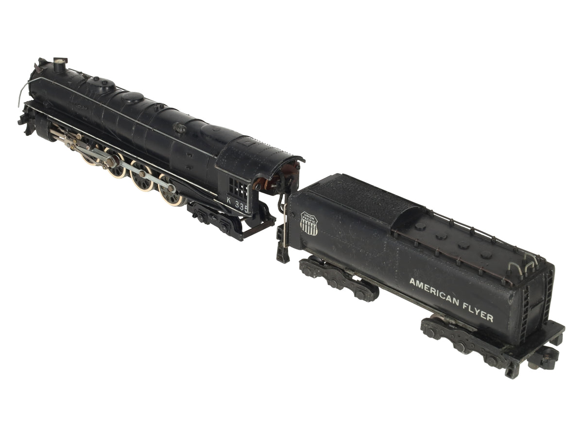 American Flyer K335 Vintage S Union Pacific 4-8-4 Steam Locomotive & Tender VG