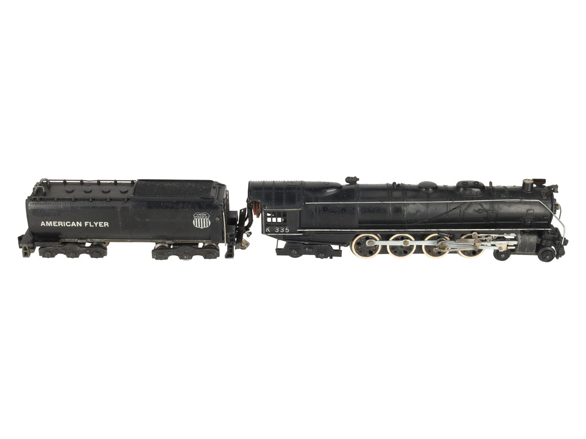 American Flyer K335 Vintage S Union Pacific 4-8-4 Steam Locomotive & Tender VG