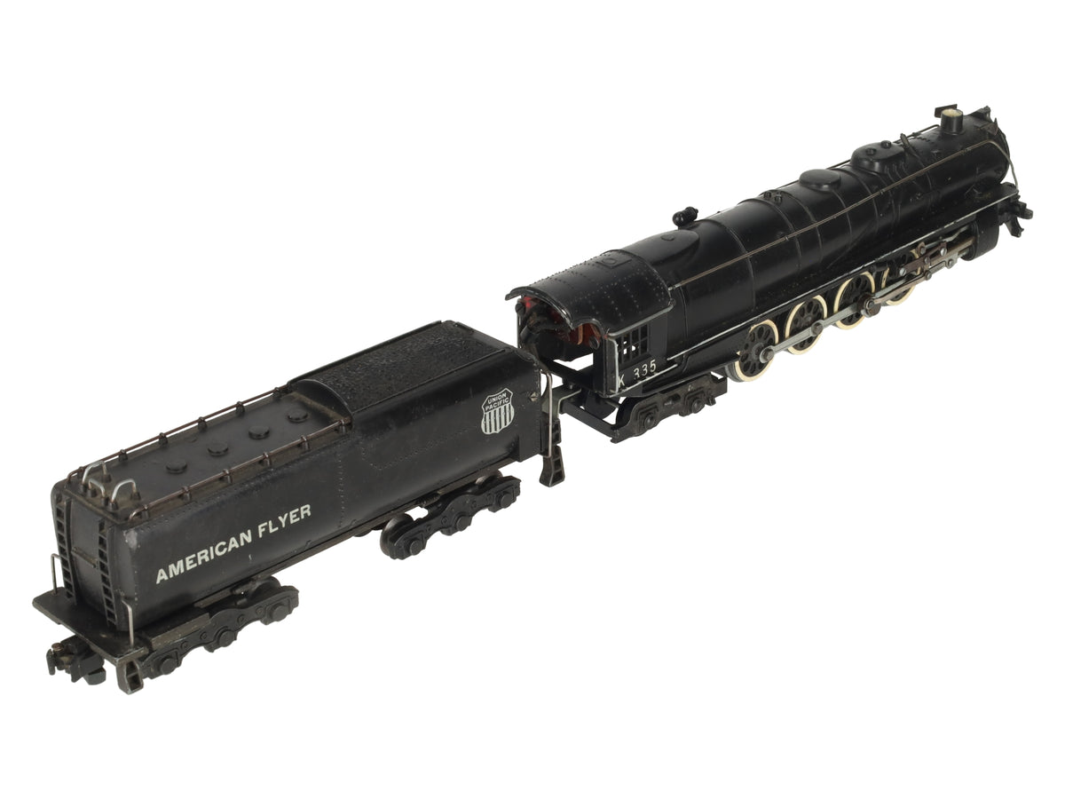 American Flyer K335 Vintage S Union Pacific 4-8-4 Steam Locomotive & Tender VG