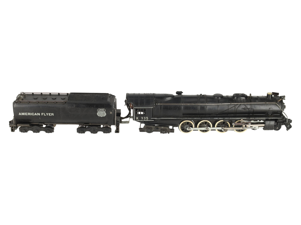 American Flyer K335 Vintage S Union Pacific 4-8-4 Steam Locomotive & Tender VG