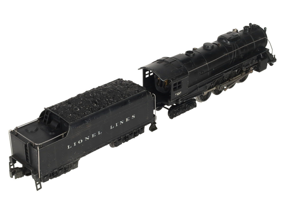 Lionel 726 Vintage O Berkshire 2-8-4 Steam Locomotive & 2426W Tender VG