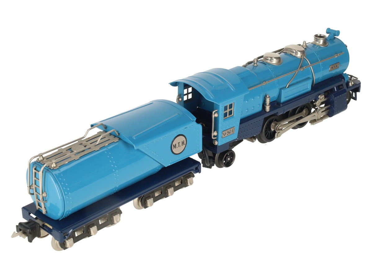 MTH 10-1062-1 O Gauge Tinplate No. 263 Steam Locomotive & Tender w/PS1 EX/Box