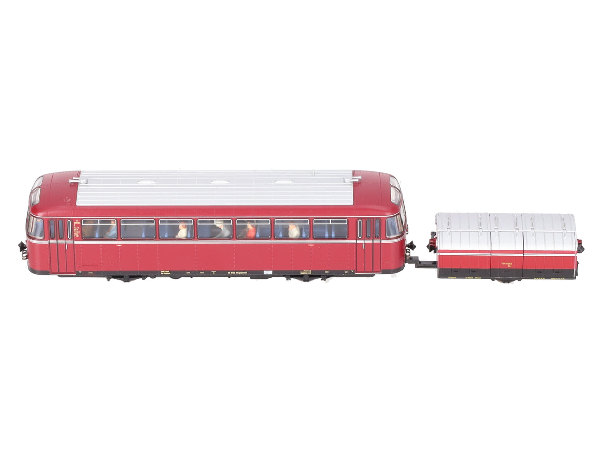 Trix 22992 HO Scale DB 59.9 Rail Bus w/ Single Axle Trailer Car NIB
