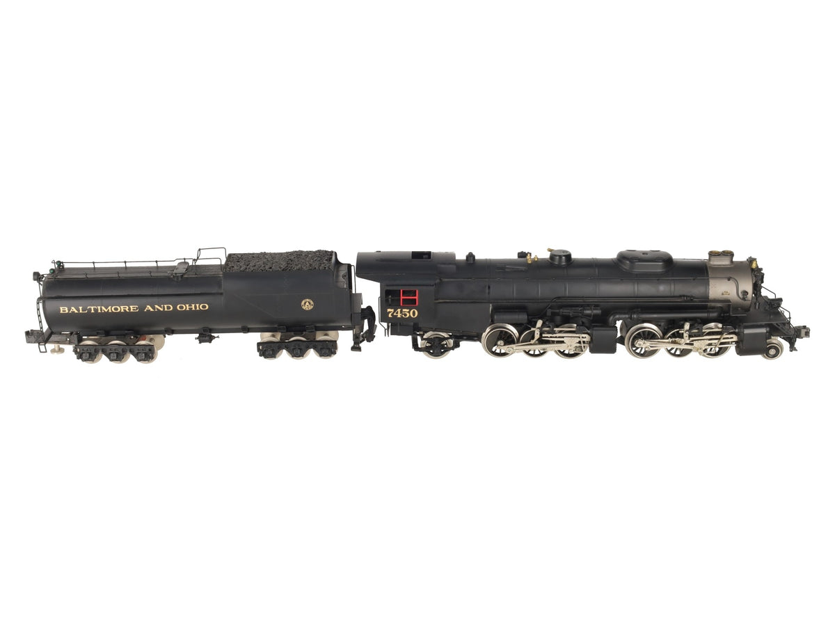 Right-of-Way 5001 O Gauge BRASS B&O KK2 2-6-6-2 Steam Locomotive & Tender #7450 EX/Box