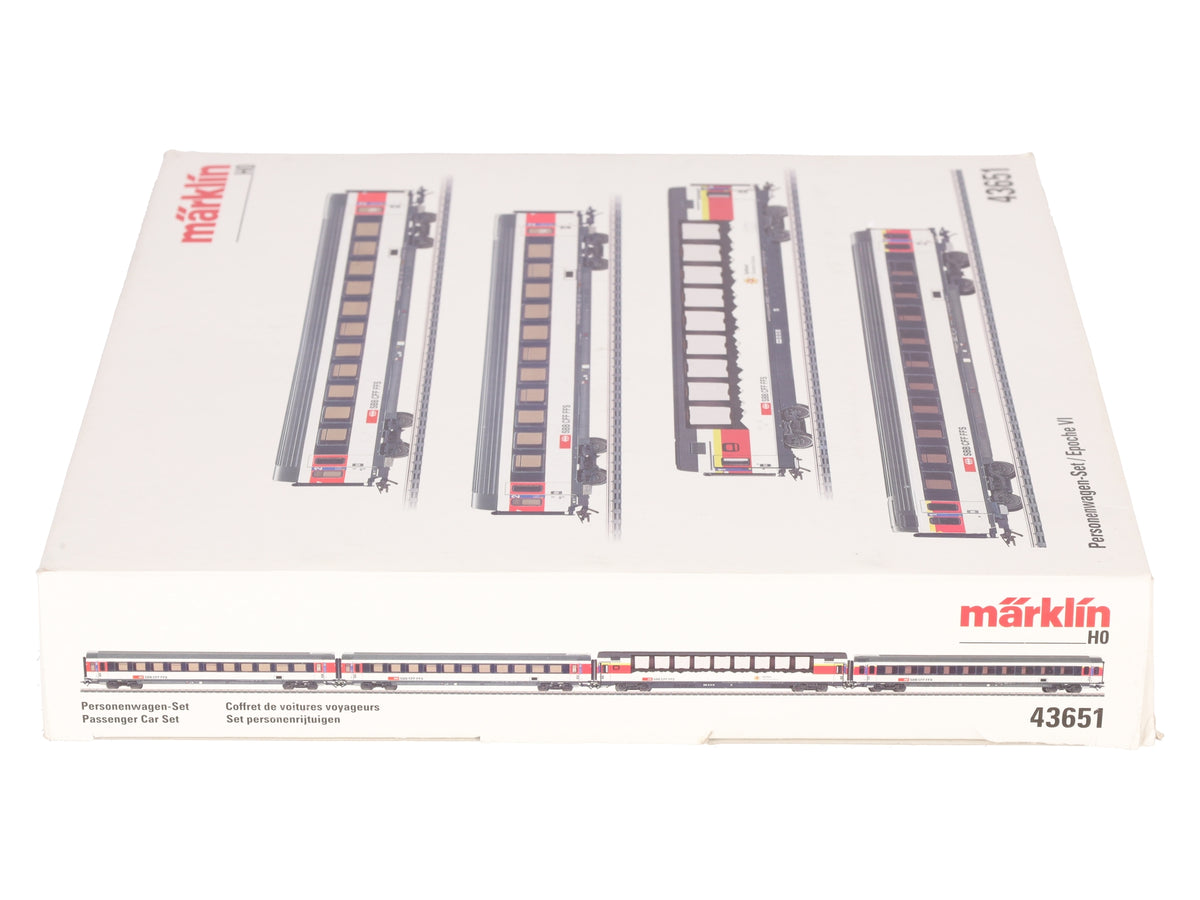 Marklin 43651 HO Swiss Federal Railways Type EW IV Passenger Cars (Set of 4) LN/Box