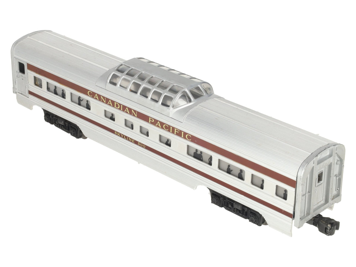 Lionel 2552 Vintage O Canadian Pacific Skyline 500 Aluminum Vista Dome Car EX