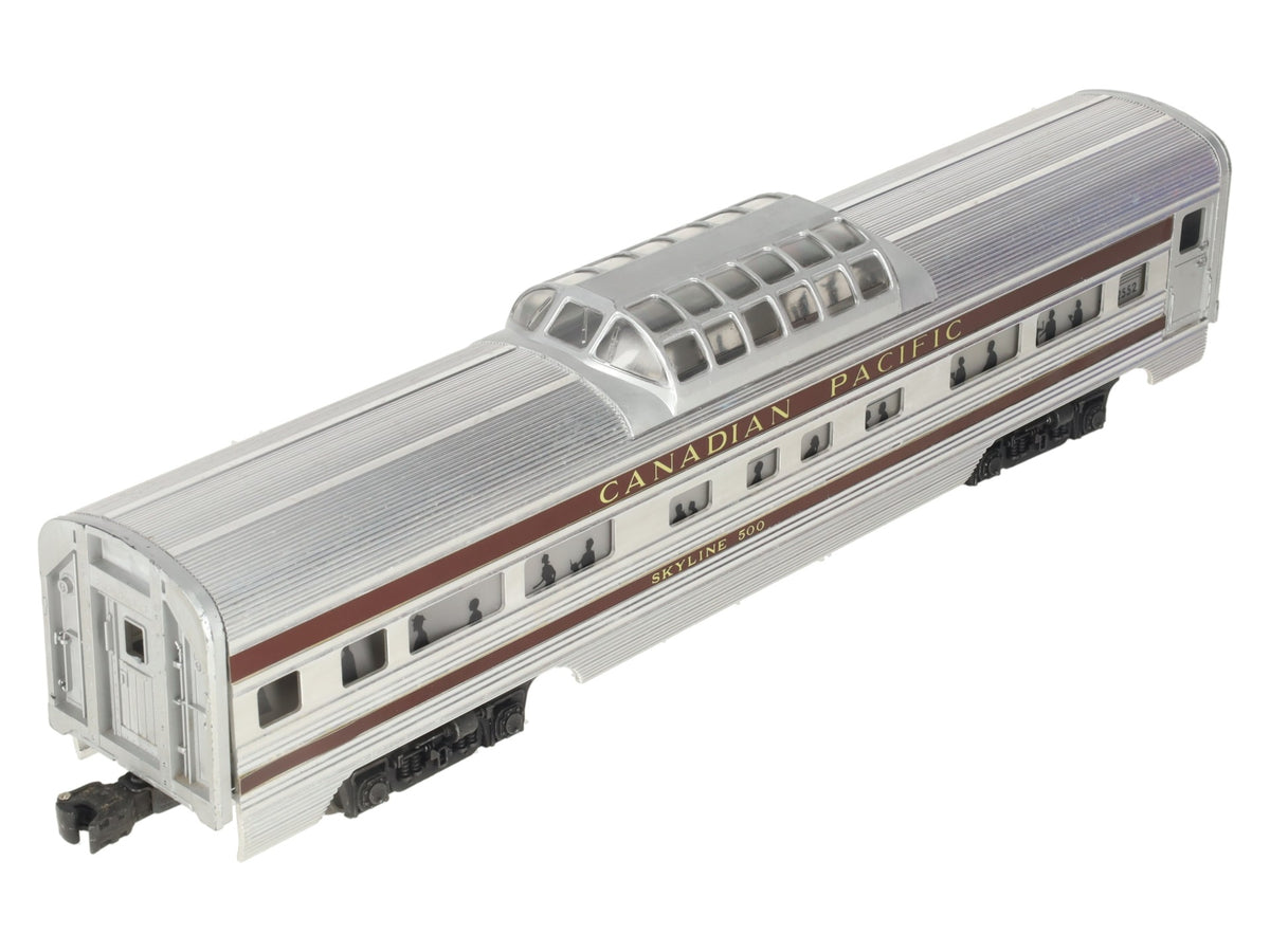 Lionel 2552 Vintage O Canadian Pacific Skyline 500 Aluminum Vista Dome Car EX