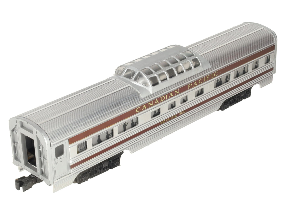 Lionel 2552 Vintage O Canadian Pacific Skyline 500 Aluminum Vista Dome Car EX