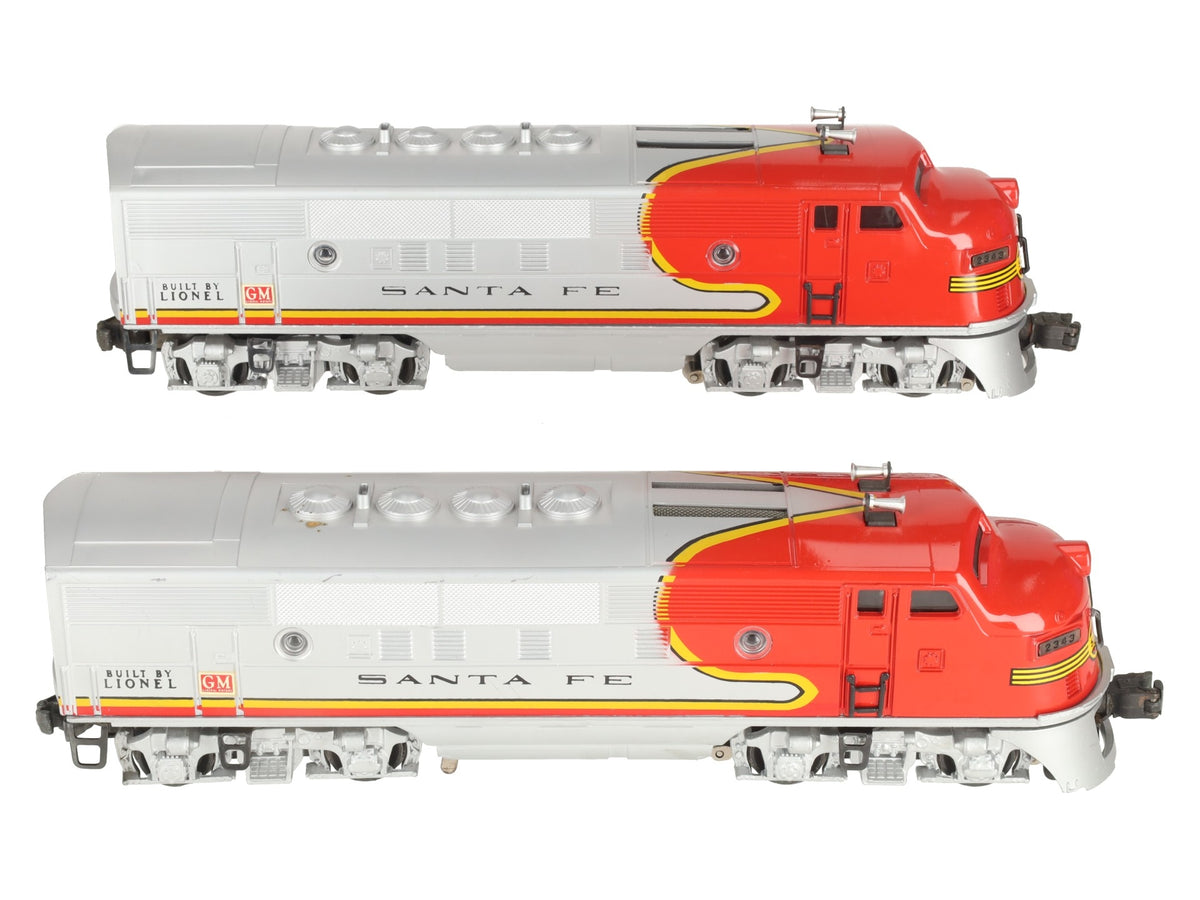 Lionel 2343 Vintage O Gauge Santa Fe F3 AA Diesel Locomotive Set
