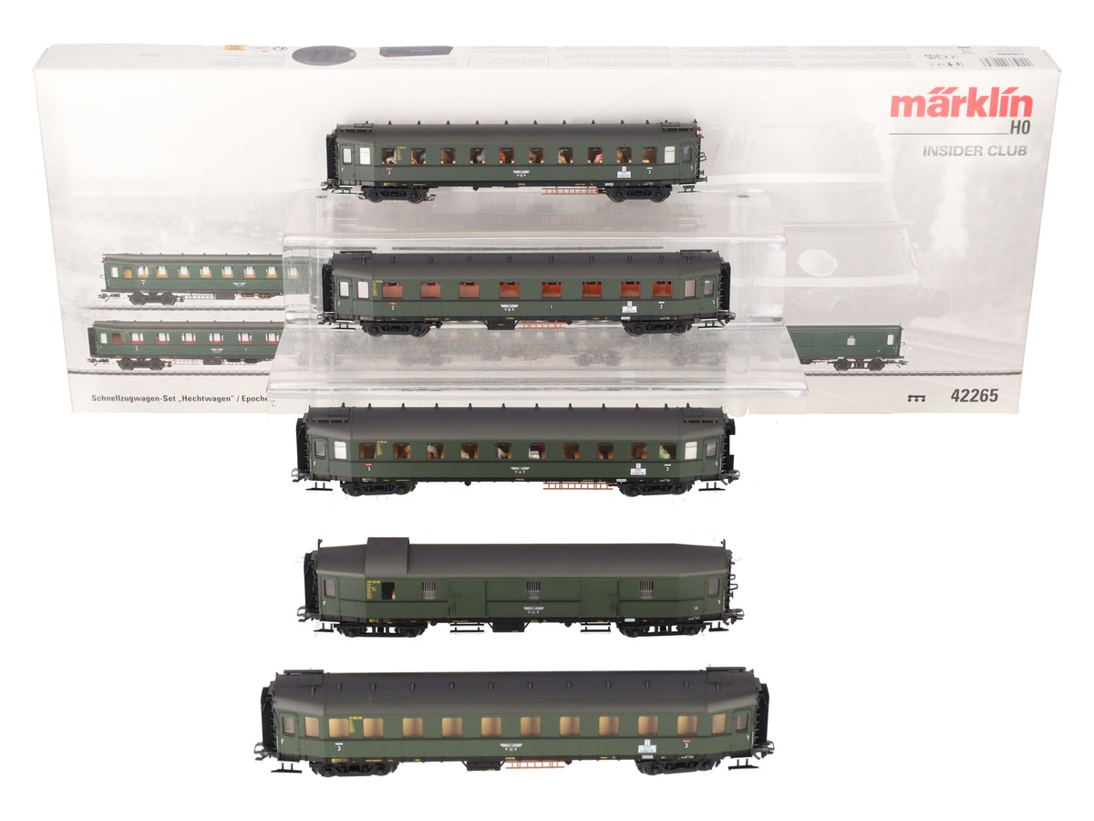 Marklin 42265 HO Scale DR Express Train Passenger Car Set (Set of 5) NIB